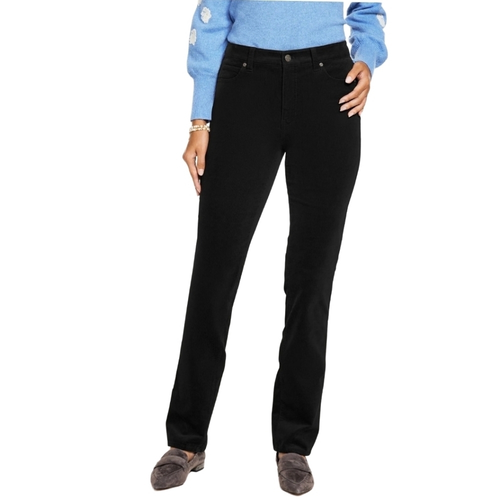 Talbots Black Corduroy Straight Leg Pants Women's 8 Minimalist